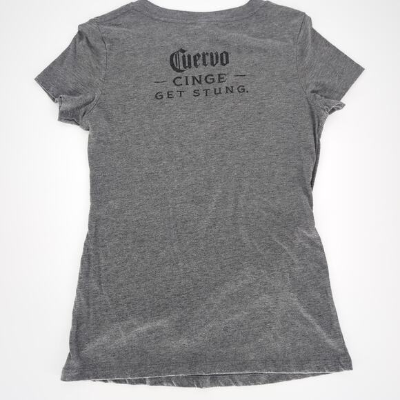 Grey/Gray Women's Cuervo Cinge "Get Stung" V-Neck T-Shirt/Tee - Size M - GUC - Picture 2 of 10